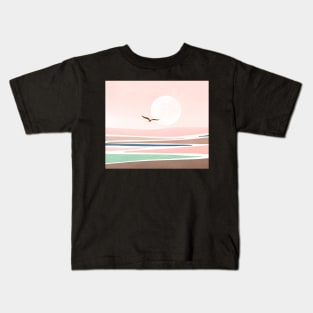 Pastel colored landscape poster Kids T-Shirt